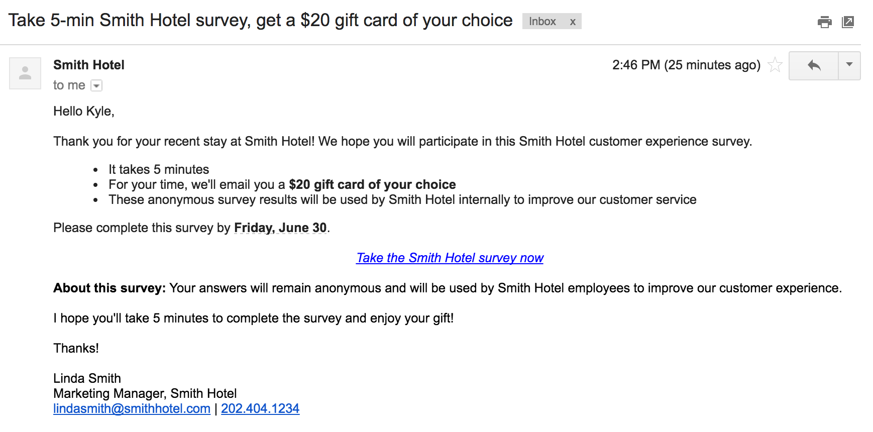 Email Survey Invitations